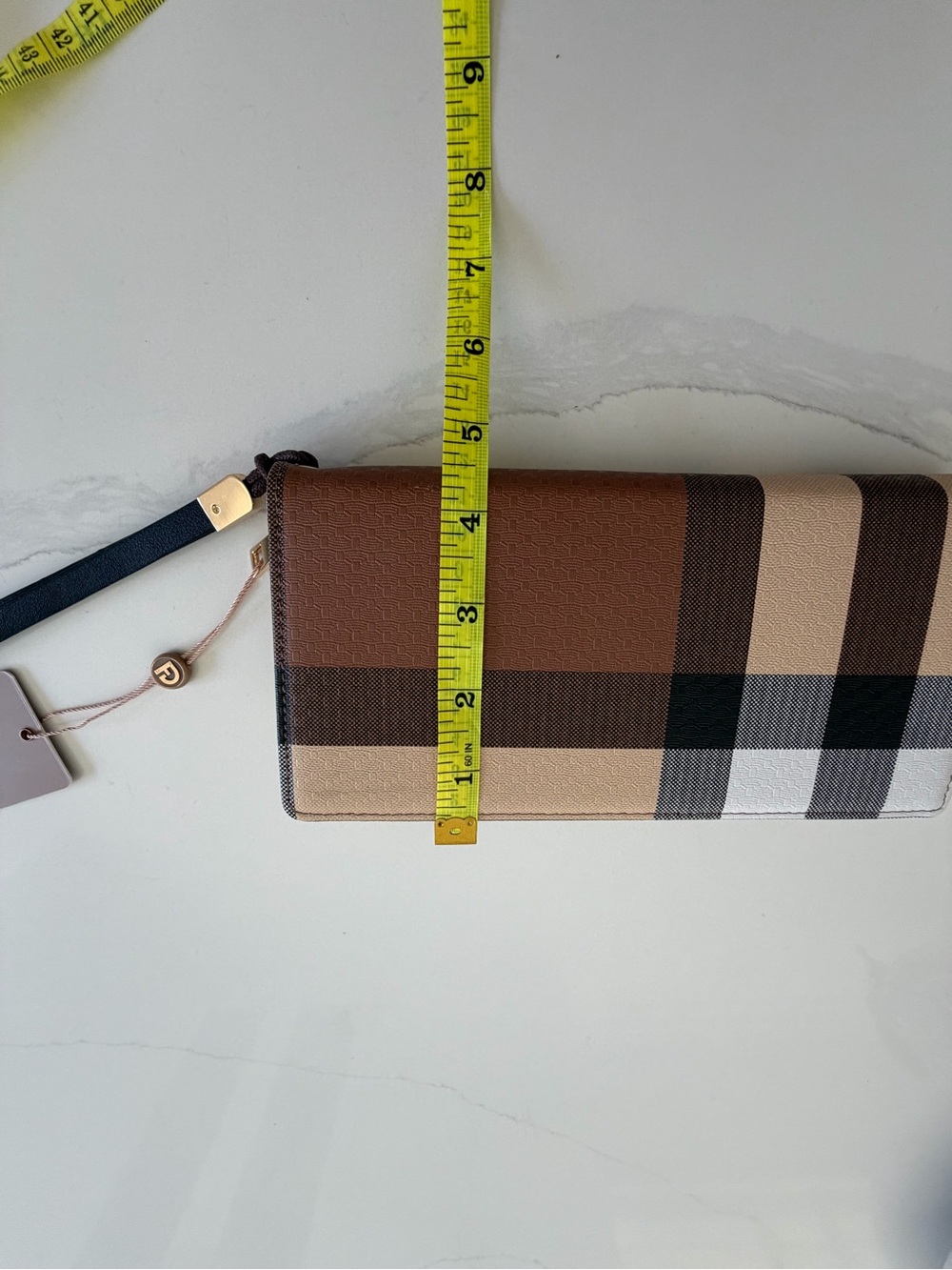 Classic Plaid Zip-Around Wallet - Brown - Picture 9 of 9